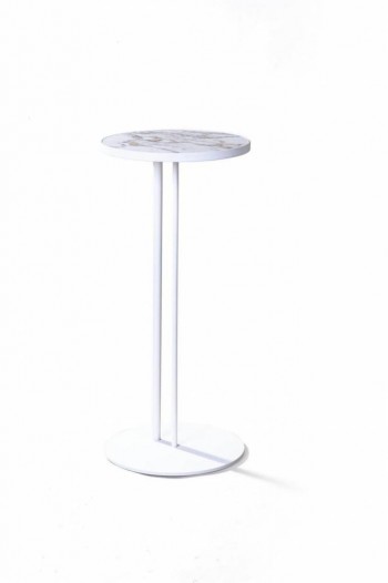 Журнальный столик Stone 015 (Круглый) Металл/Керамика 250 Белый в Дубровино - dubrovino.mebel54.com | фото