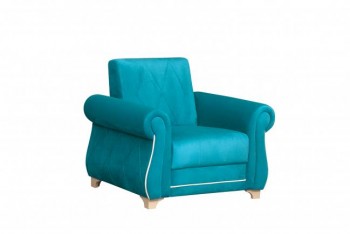 Кресло для отдыха "Порто" (велюр киви бирюза / микровельвет крем) в Дубровино - dubrovino.mebel54.com | фото