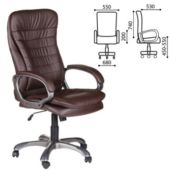 Кресло офисное BRABIX Omega EX-589 (коричневое) в Дубровино - dubrovino.mebel54.com | фото