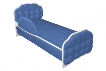 Кровать 160 Атлет 29 Синий (мягкий бортик) в Дубровино - dubrovino.mebel54.com | фото