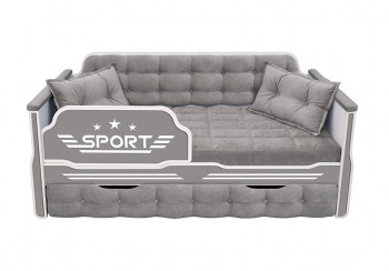 Кровать 190 серии Спорт 1 ящик 45 Серый (подушки) в Дубровино - dubrovino.mebel54.com | фото