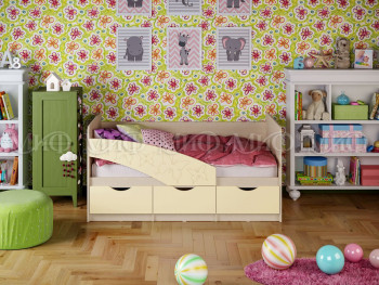 Кровать Бабочки 1,8м (Ваниль матовый) в Дубровино - dubrovino.mebel54.com | фото