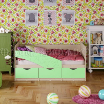 Кровать Бабочки 2,0м (Салат матовый) в Дубровино - dubrovino.mebel54.com | фото