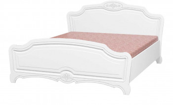 Кровать двойная 1400х2000 (комплект) Лотос (Белый/Белый Глянец) в Дубровино - dubrovino.mebel54.com | фото