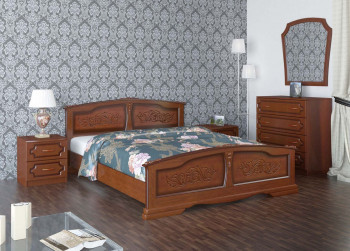 Кровать Елена из массива сосны 800*2000 Орех в Дубровино - dubrovino.mebel54.com | фото