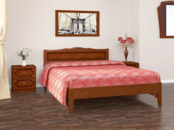 Кровать Карина-7 из массива сосны 1200*2000 Орех в Дубровино - dubrovino.mebel54.com | фото