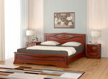 Кровать Карина-7 из массива сосны 1400*2000 Орех в Дубровино - dubrovino.mebel54.com | фото