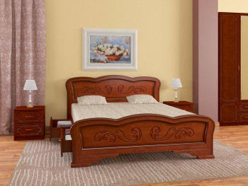 Кровать Карина-8 с ящиками из массива сосны 1600*2000 Орех в Дубровино - dubrovino.mebel54.com | фото