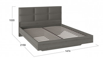 Кровать «Либерти» с мягким изголовьем и подъемным механизмом Хадсон/Ткань Грей/1400 в Дубровино - dubrovino.mebel54.com | фото