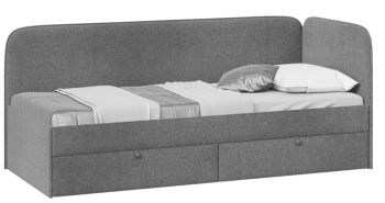Кровать «Молли» с мягкой обивкой (900) тип 1 (Микровелюр Scandi Graphite 22) в Дубровино - dubrovino.mebel54.com | фото