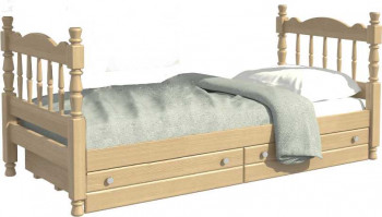 Кровать одинарная Аленка из массива сосны 800*1890 Сосна в Дубровино - dubrovino.mebel54.com | фото