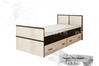 Кровать Сакура с настилом и ящиками 0,9 (Венге/Лоредо) в Дубровино - dubrovino.mebel54.com | фото