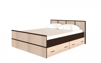 Кровать Сакура с настилом и ящиками 1,4 (Венге/Лоредо) в Дубровино - dubrovino.mebel54.com | фото