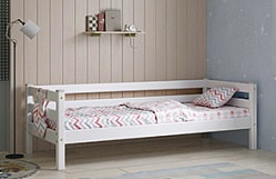 Кровать Соня Вариант 2 с задней защитой Белый полупрозрачный в Дубровино - dubrovino.mebel54.com | фото