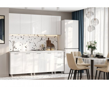 Кухонный гарнитур Модерн New 2 м (Белый глянец Бруно) в Дубровино - dubrovino.mebel54.com | фото