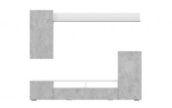 Мебель для гостиной МГС 4 (Белый/Цемент светлый) в Дубровино - dubrovino.mebel54.com | фото
