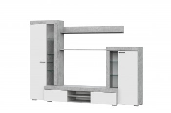 Мебель для гостиной МГС 5 Цемент светлый / Белый в Дубровино - dubrovino.mebel54.com | фото