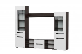 Мебель для гостиной МГС 6 (Исполнение 1/Венге/Белый глянец) в Дубровино - dubrovino.mebel54.com | фото