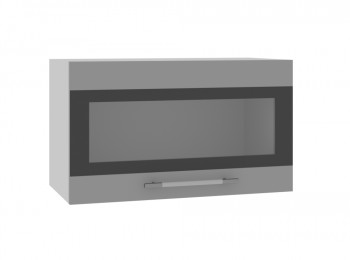 Норд ШВГС 600 Шкаф верхний горизонтальный со стеклом (Софт черный/корпус Венге) в Дубровино - dubrovino.mebel54.com | фото