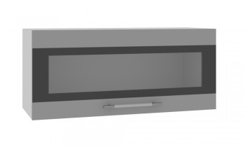 Норд ШВГС 800 Шкаф верхний горизонтальный со стеклом (Софт черный/корпус Белый) в Дубровино - dubrovino.mebel54.com | фото