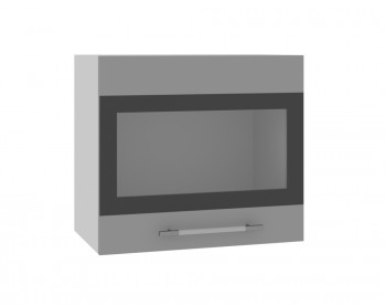 Ройс ВПГСФ 500 Шкаф верхний горизонтальный со стеклом с фотопечатью высокий (Графит софт/корпус Серый) в Дубровино - dubrovino.mebel54.com | фото