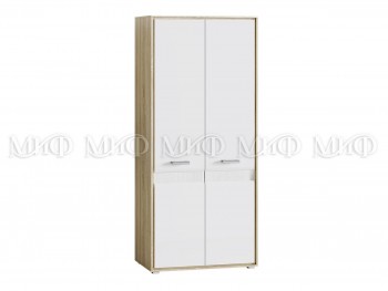Шкаф 2-х створчатый спальня Фортуна (Дуб сонома/белый глянец) в Дубровино - dubrovino.mebel54.com | фото