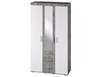 Шкаф 3-х створчатый ШК-30 МС Инстайл (бетон/белый) в Дубровино - dubrovino.mebel54.com | фото