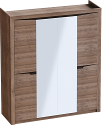 Шкаф четырехдверный Соренто с комплектом полок (3 шт)Дуб стирлинг/Кофе структурный матовый в Дубровино - dubrovino.mebel54.com | фото