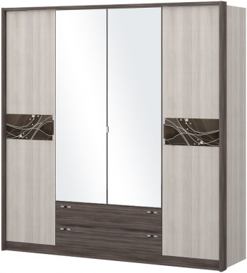 Шкаф четырехстворчатый с зеркалом Шк69.1 Николь в Дубровино - dubrovino.mebel54.com | фото