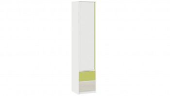 Шкаф для белья комбинированный «Сканди» Дуб Гарден/Белый/Зеленый в Дубровино - dubrovino.mebel54.com | фото