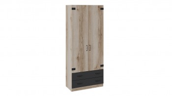 Шкаф для одежды комбинированный «Окланд» (Фон Черный/Дуб Делано) в Дубровино - dubrovino.mebel54.com | фото