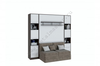 Шкаф-кровать с диваном БЕЛА с полкой ножкой в Дубровино - dubrovino.mebel54.com | фото