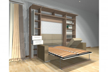 Шкаф-кровать с диваном Каролина в Дубровино - dubrovino.mebel54.com | фото