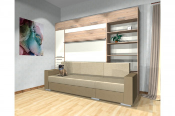 Шкаф-кровать с диваном Каролина в Дубровино - dubrovino.mebel54.com | фото