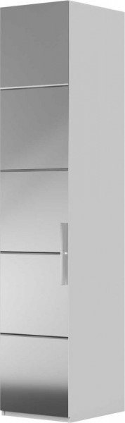 Шкаф ШР-1 зеркало, левый, Вива (Белый/Белый глянец/Платина) в Дубровино - dubrovino.mebel54.com | фото