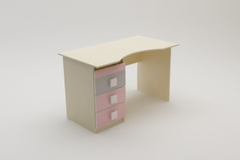 Стол (столешница с выемкой) Грэйси (Розовый/Серый/корпус Клен) в Дубровино - dubrovino.mebel54.com | фото