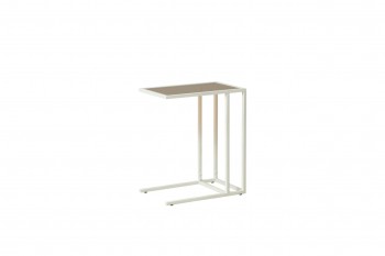 Стол приставной Скандик 42.24 (со стеклом) (металл: белый) в Дубровино - dubrovino.mebel54.com | фото